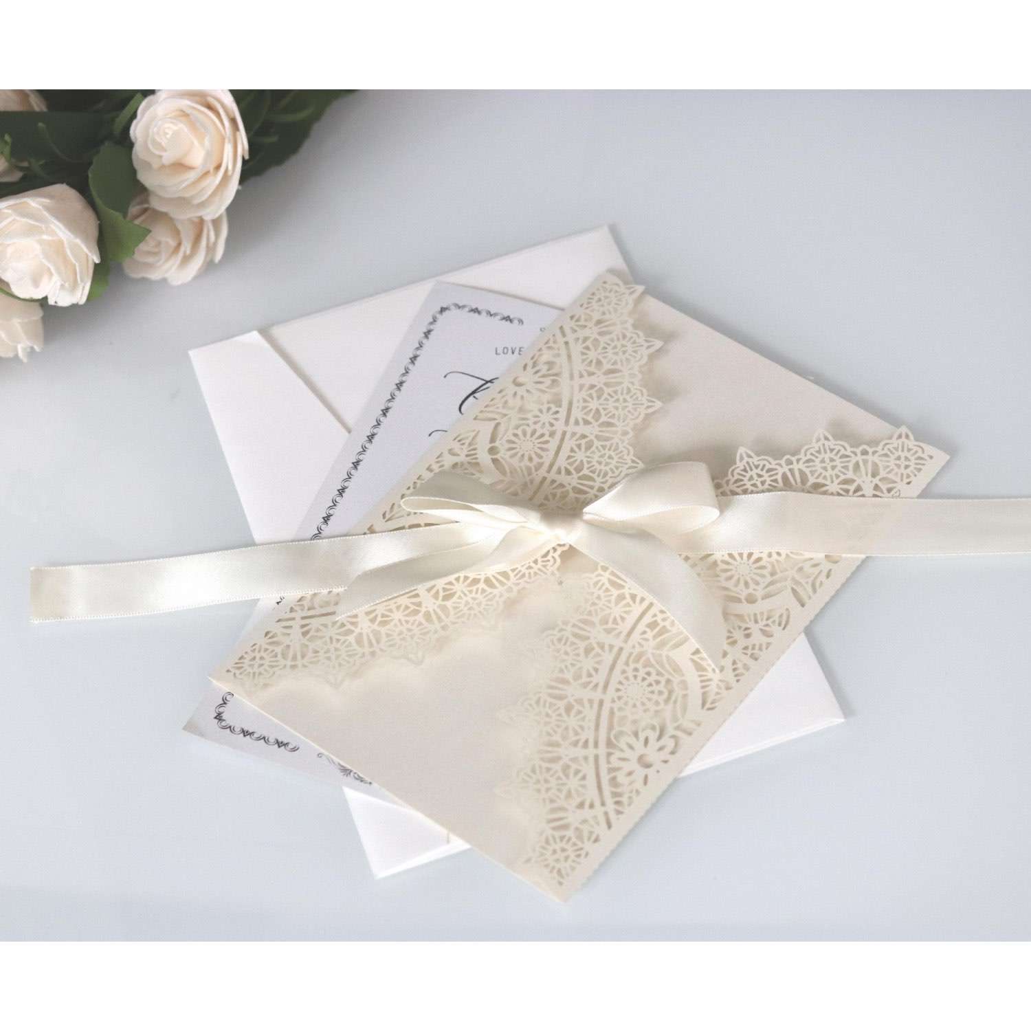 White Invitation Card Thank You Card Laser Cut Christmas Greeting Card